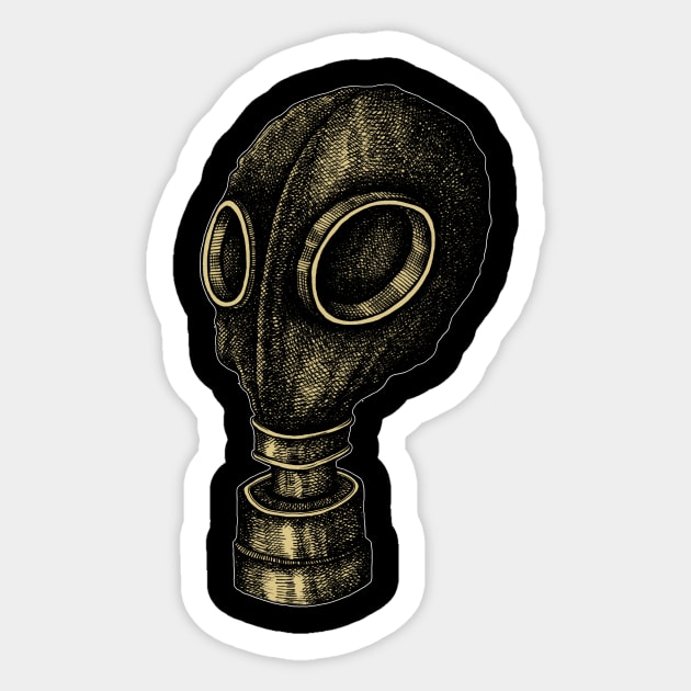 gas mask Sticker by HornArt